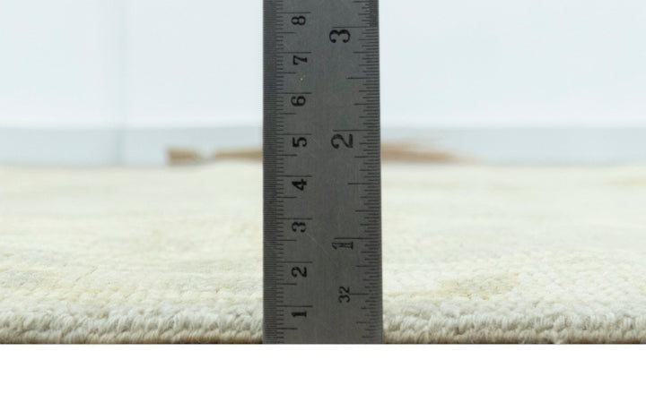 Gray And Beige Traditional Oushak Design Hand Knotted 5.6x8.6 wool area rug - The Rug Decor