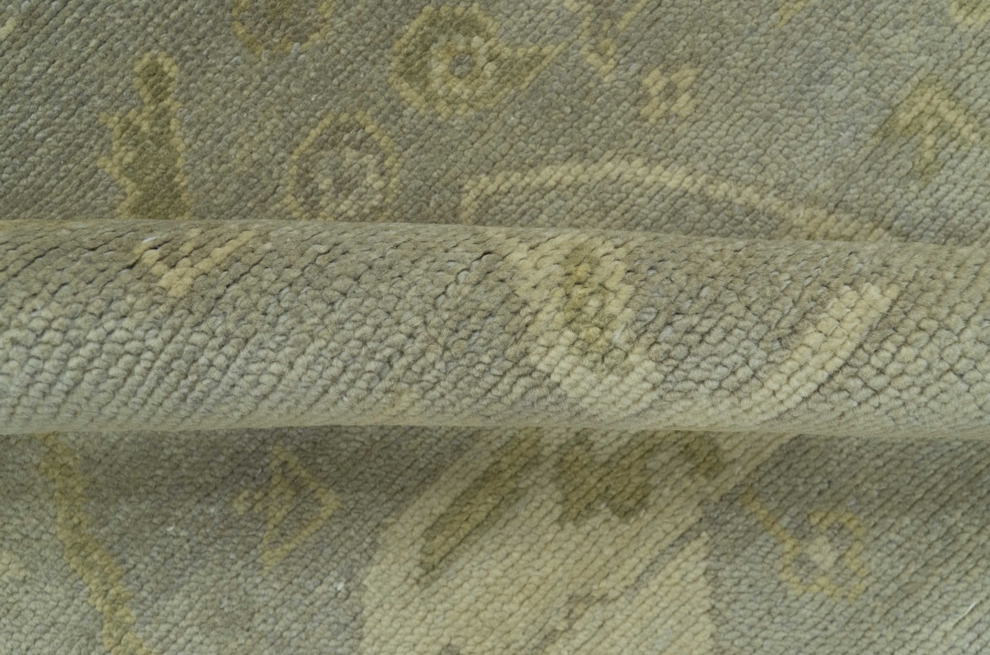 Gray And Beige Traditional Oushak Design Hand Knotted 5.6x8.6 wool area rug - The Rug Decor