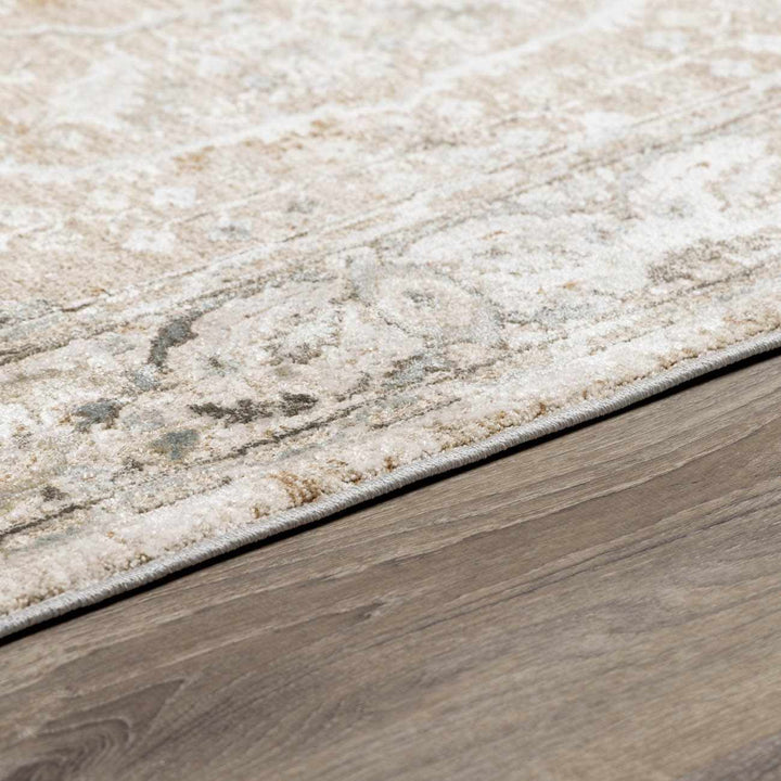 Gray And Beige Traditional Style medallion Rug - The Rug Decor