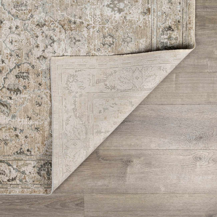 Gray And Beige Traditional Style medallion Rug - The Rug Decor