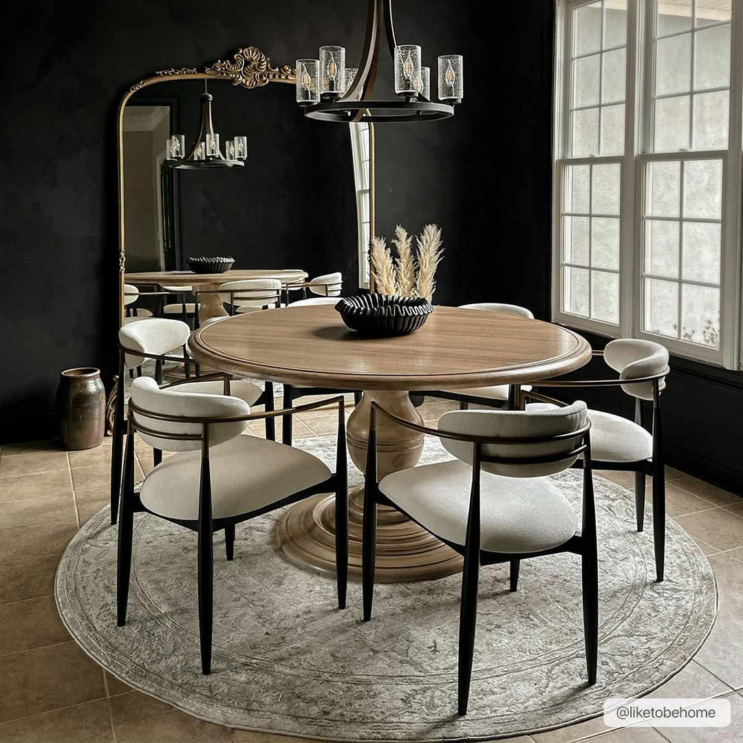 Gray And Beige Traditional Style medallion Rug - The Rug Decor