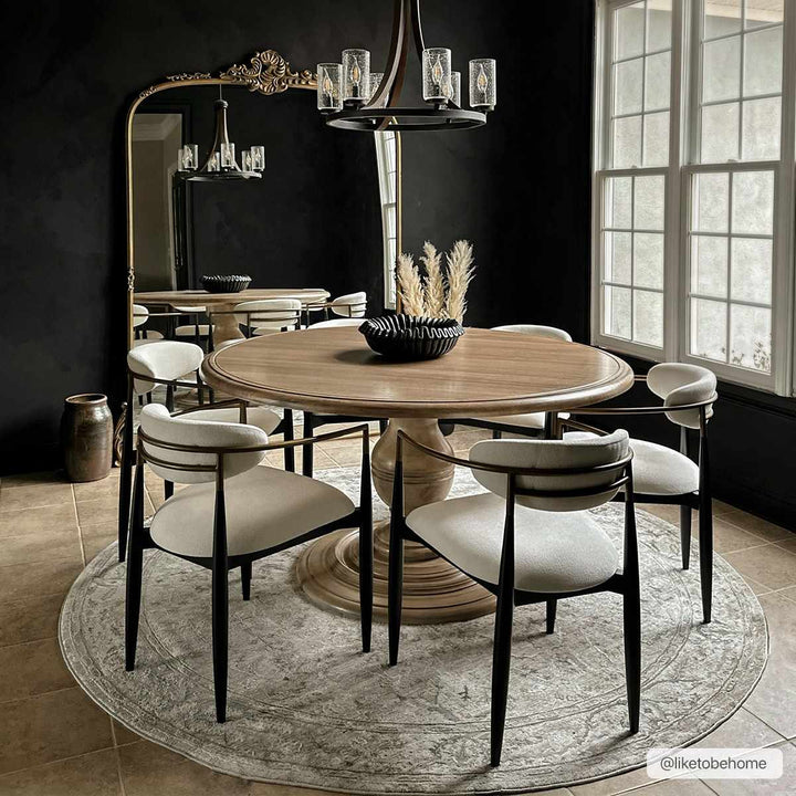 Gray And Beige Traditional Style medallion Rug - The Rug Decor