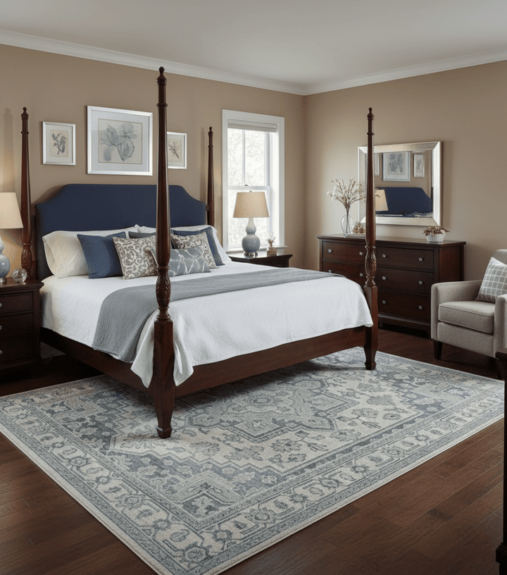 Gray And Beige Turkish Design Hand Knotted Custom Made Wool And Linen Rug - The Rug Decor