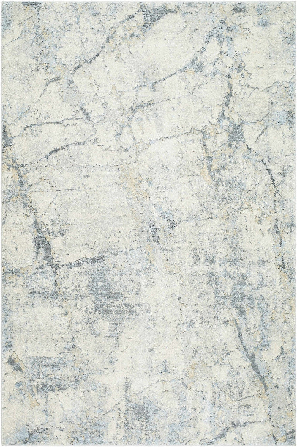Gray And Blue Modern Abstract Design Machine Woven Rug - The Rug Decor