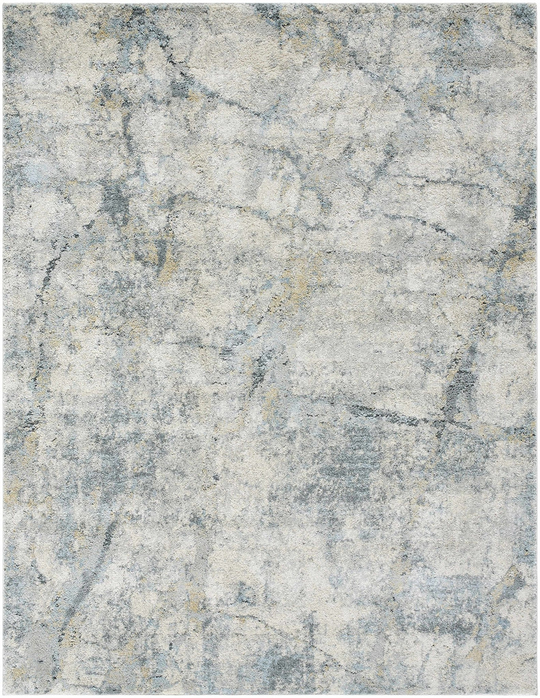 Gray And Blue Modern Abstract Design Machine Woven Rug - The Rug Decor