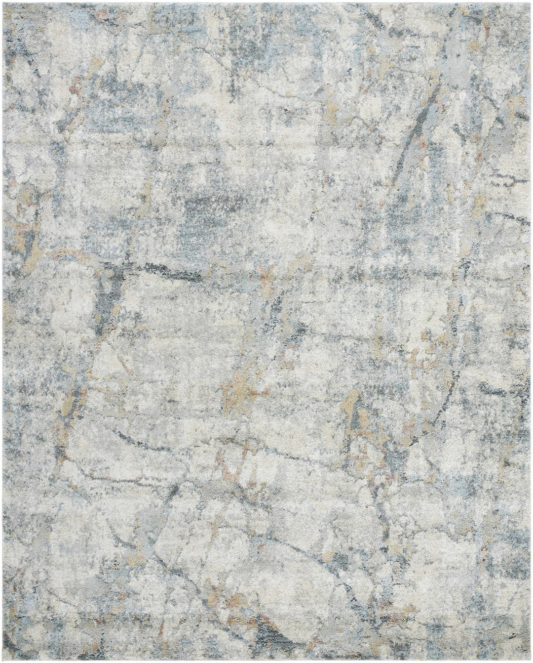Gray And Blue Modern Abstract Design Machine Woven Rug - The Rug Decor