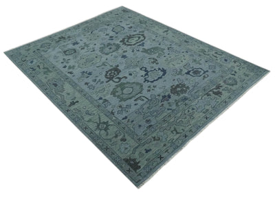 Gray and Charcoal Antique look Hand knotted Traditional Oushak wool Area Rug - The Rug Decor