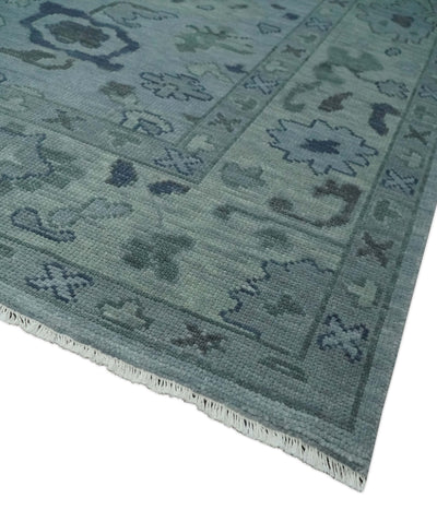 Gray and Charcoal Antique look Hand knotted Traditional Oushak wool Area Rug - The Rug Decor