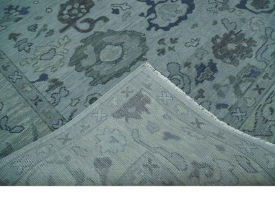 Gray and Charcoal Antique look Hand knotted Traditional Oushak wool Area Rug - The Rug Decor