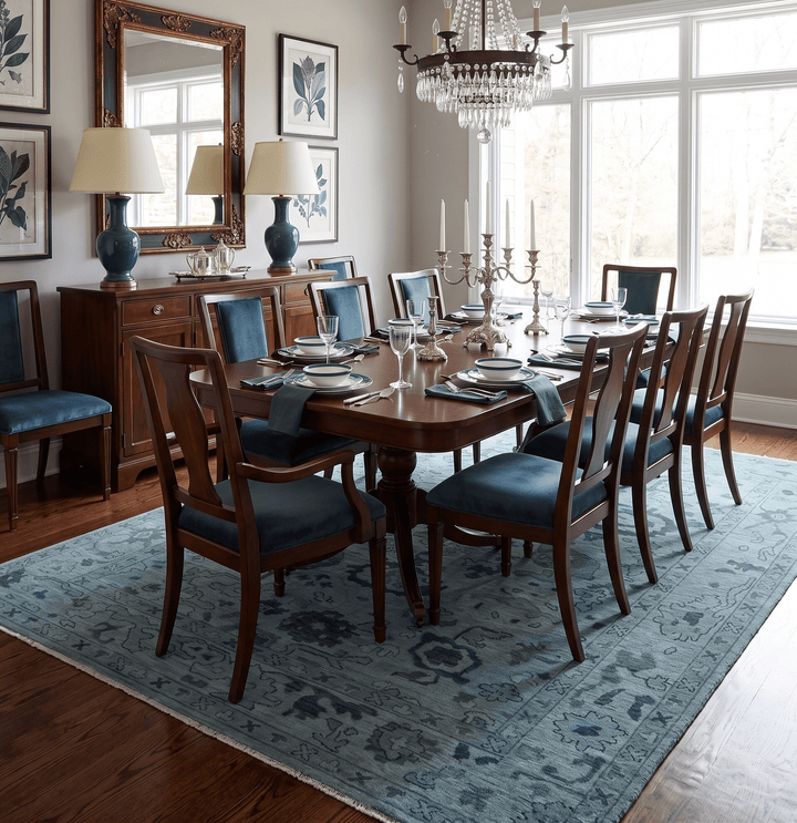 Gray and Charcoal Antique look Hand knotted Traditional Oushak wool Area Rug - The Rug Decor