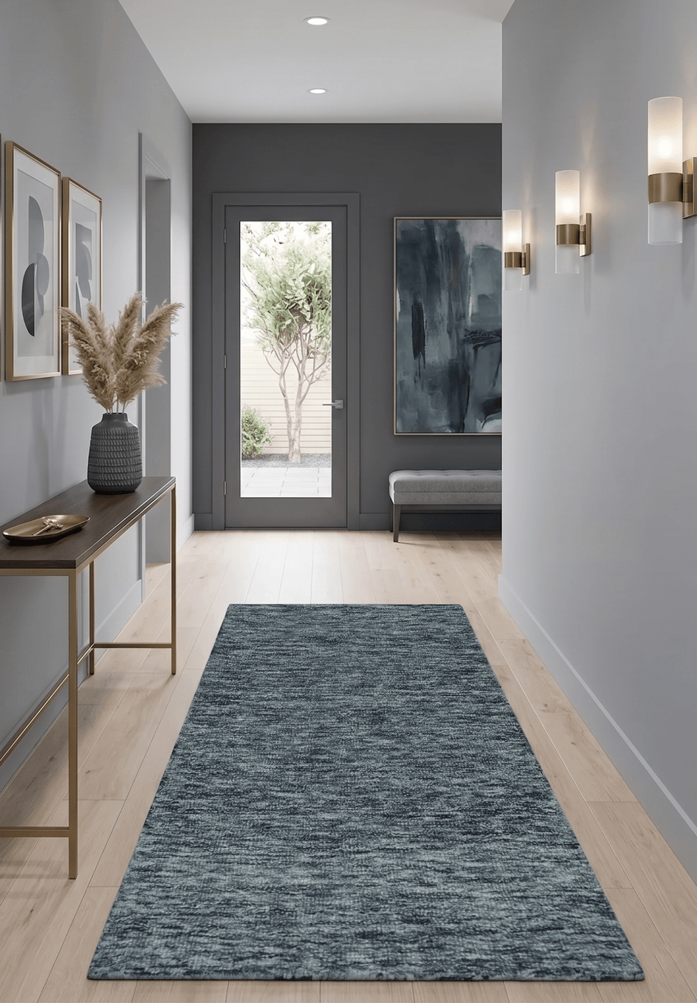 Gray and Charcoal Modern Solid Hand Tufted Natural Wool Area Rug - The Rug Decor