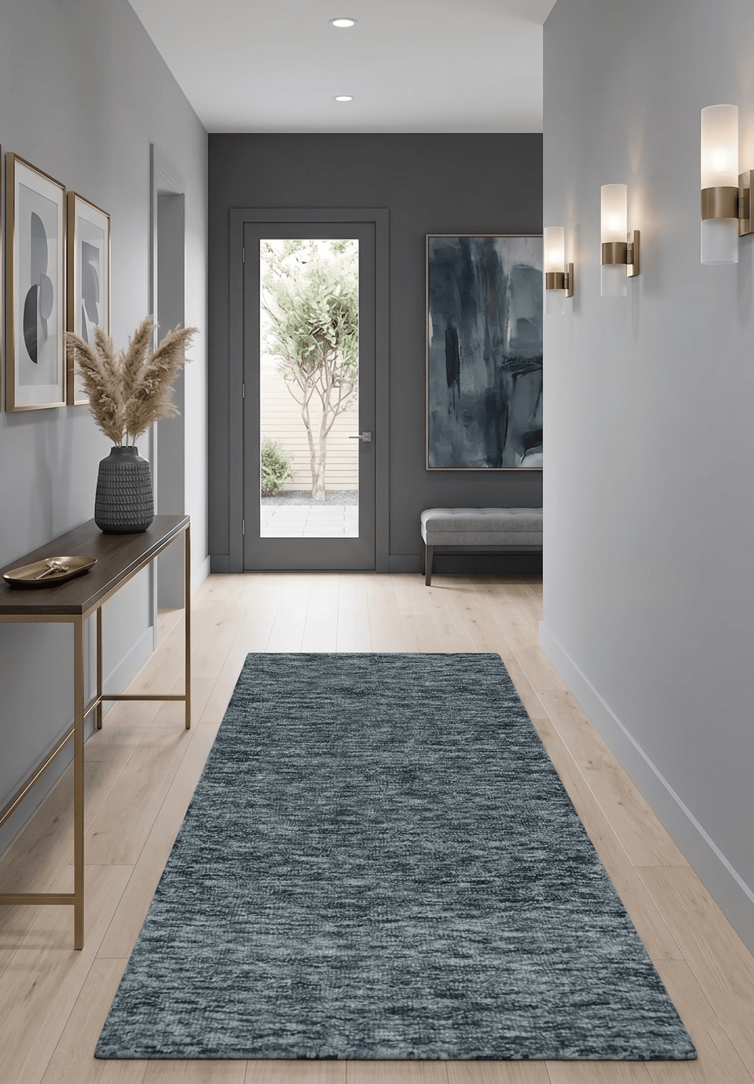 Gray and Charcoal Modern Solid Hand Tufted Natural Wool Area Rug - The Rug Decor