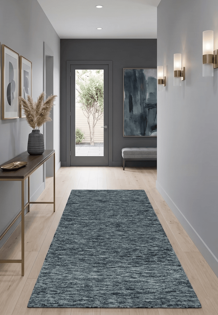 Gray and Charcoal Modern Solid Hand Tufted Natural Wool Area Rug - The Rug Decor