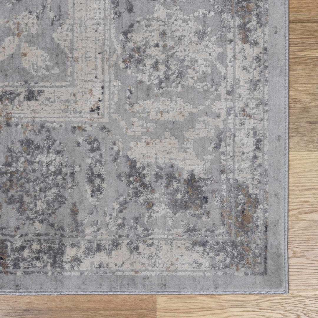 Gray And Charcoal Traditional Style Machine Woven Rug - The Rug Decor