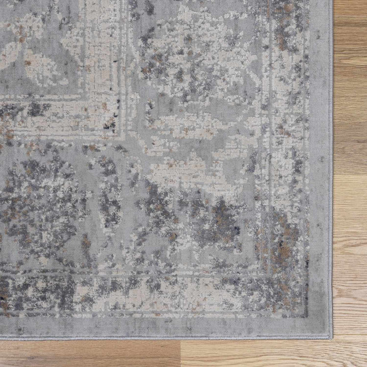 Gray And Charcoal Traditional Style Machine Woven Rug - The Rug Decor