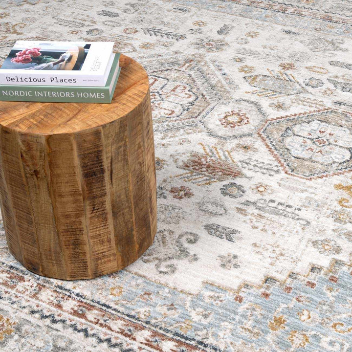 Gray And Cream Traditional Style Area Rug - The Rug Decor