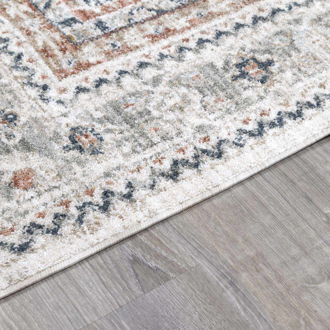 Gray And Cream Traditional Style Area Rug - The Rug Decor