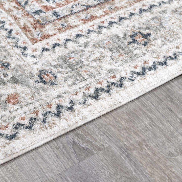 Gray And Cream Traditional Style Area Rug - The Rug Decor