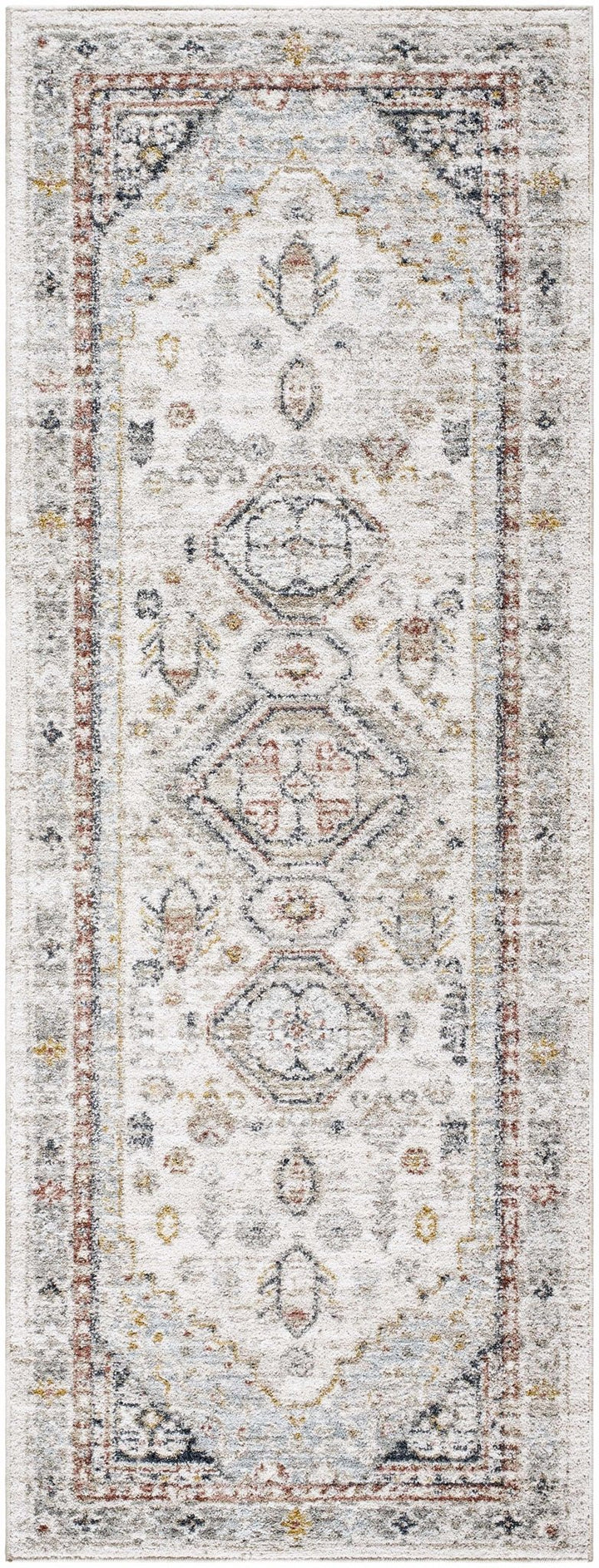 Gray And Cream Traditional Style Area Rug - The Rug Decor