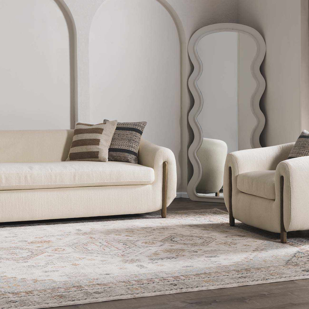 Gray And Cream Traditional Style Area Rug - The Rug Decor