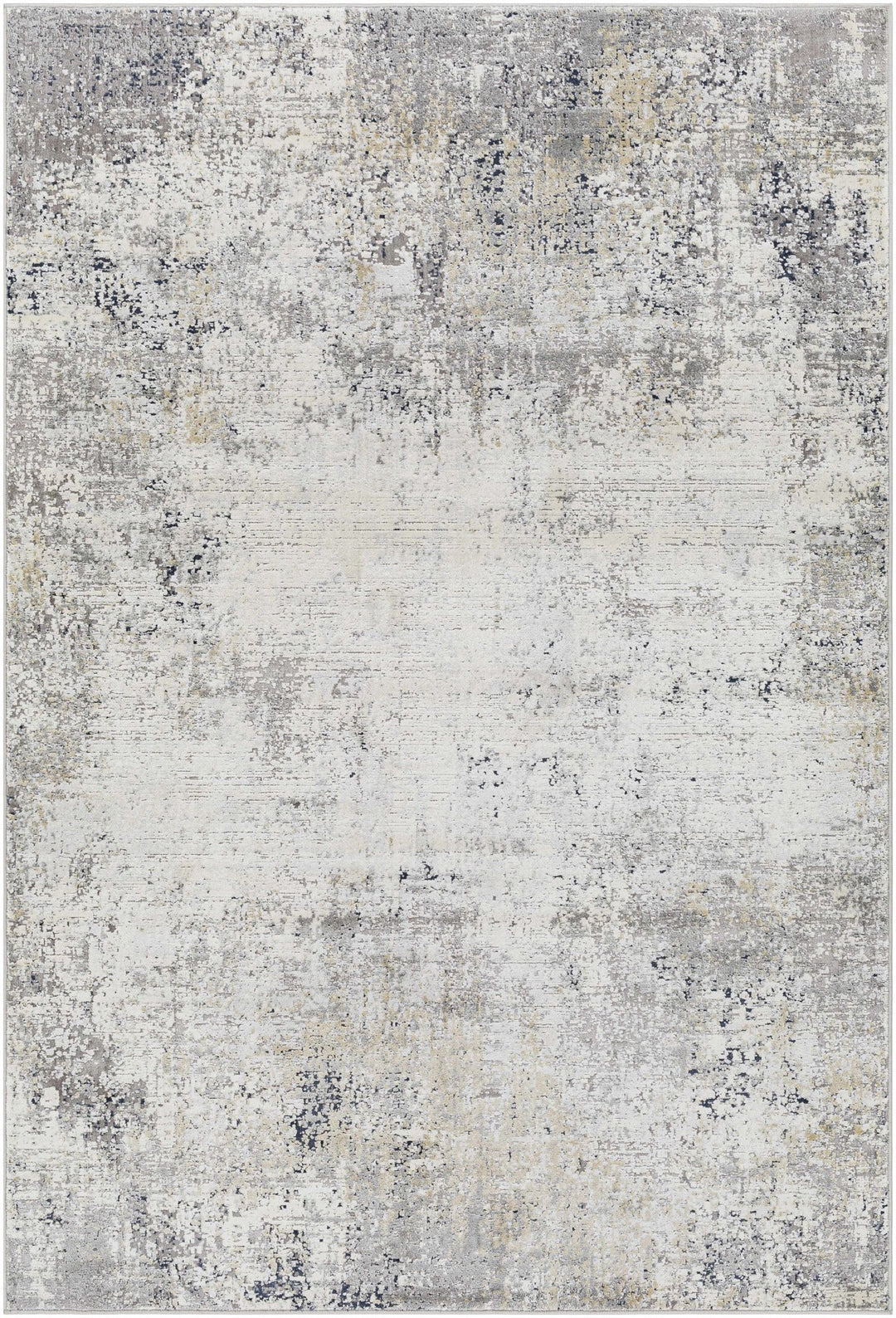 Gray And Ivory Modern Abstract Machine Woven Area Rug - The Rug Decor