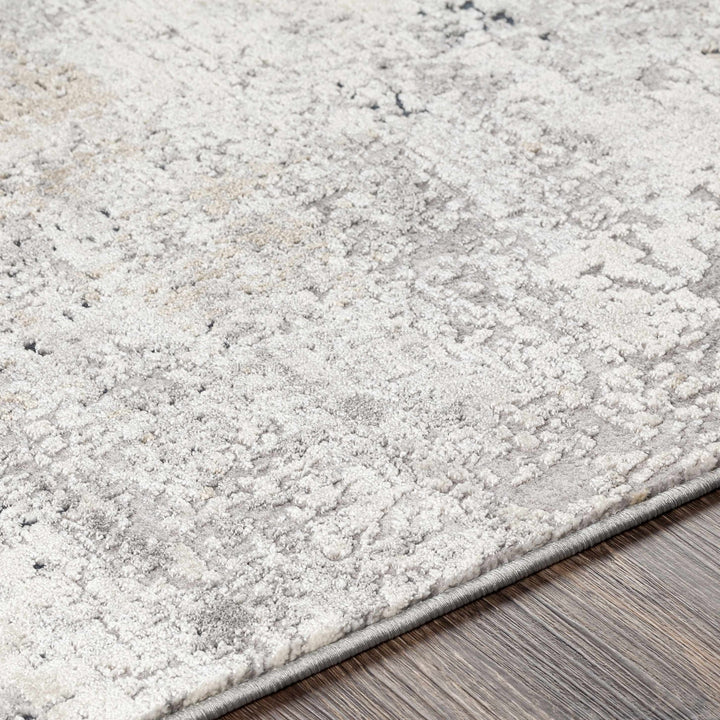 Gray And Ivory Modern Abstract Machine Woven Area Rug - The Rug Decor