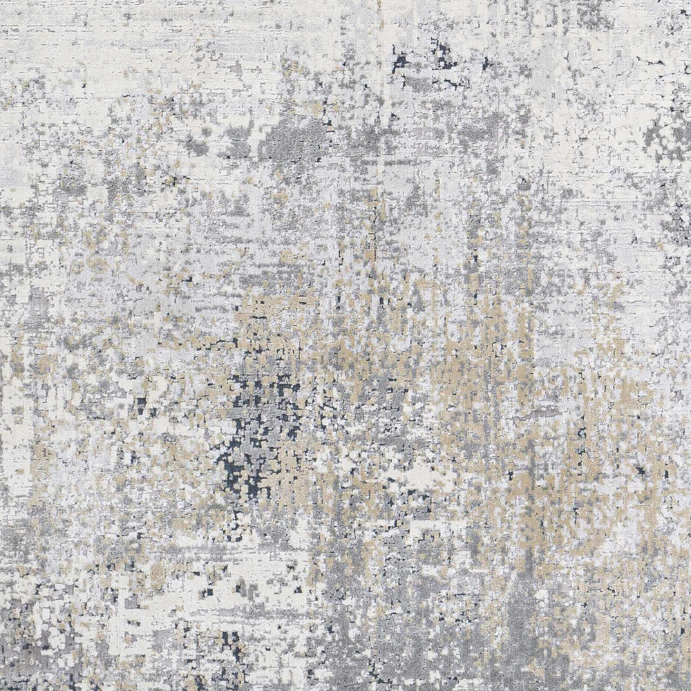 Gray And Ivory Modern Abstract Machine Woven Area Rug - The Rug Decor