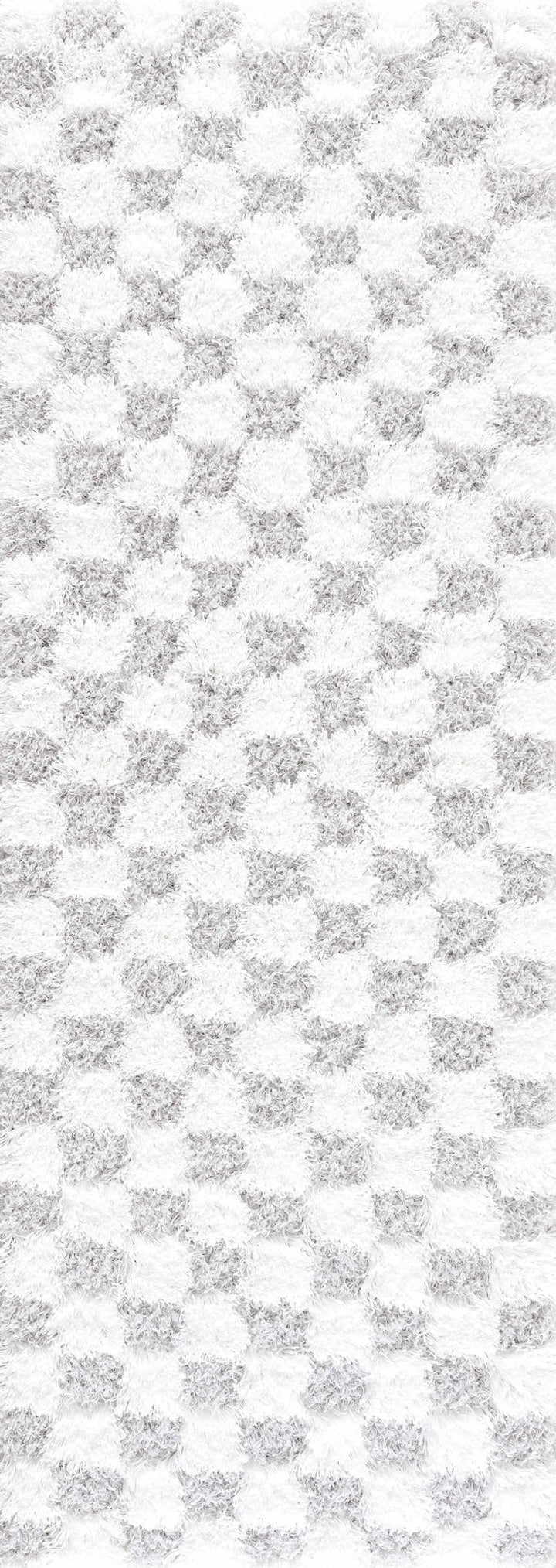 Gray and Ivory Modern Checker Board Plush Pile Moroccan style Area Rug - The Rug Decor
