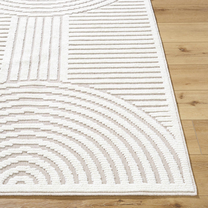 Gray And Off White Contemporary Style Washable Rug - The Rug Decor