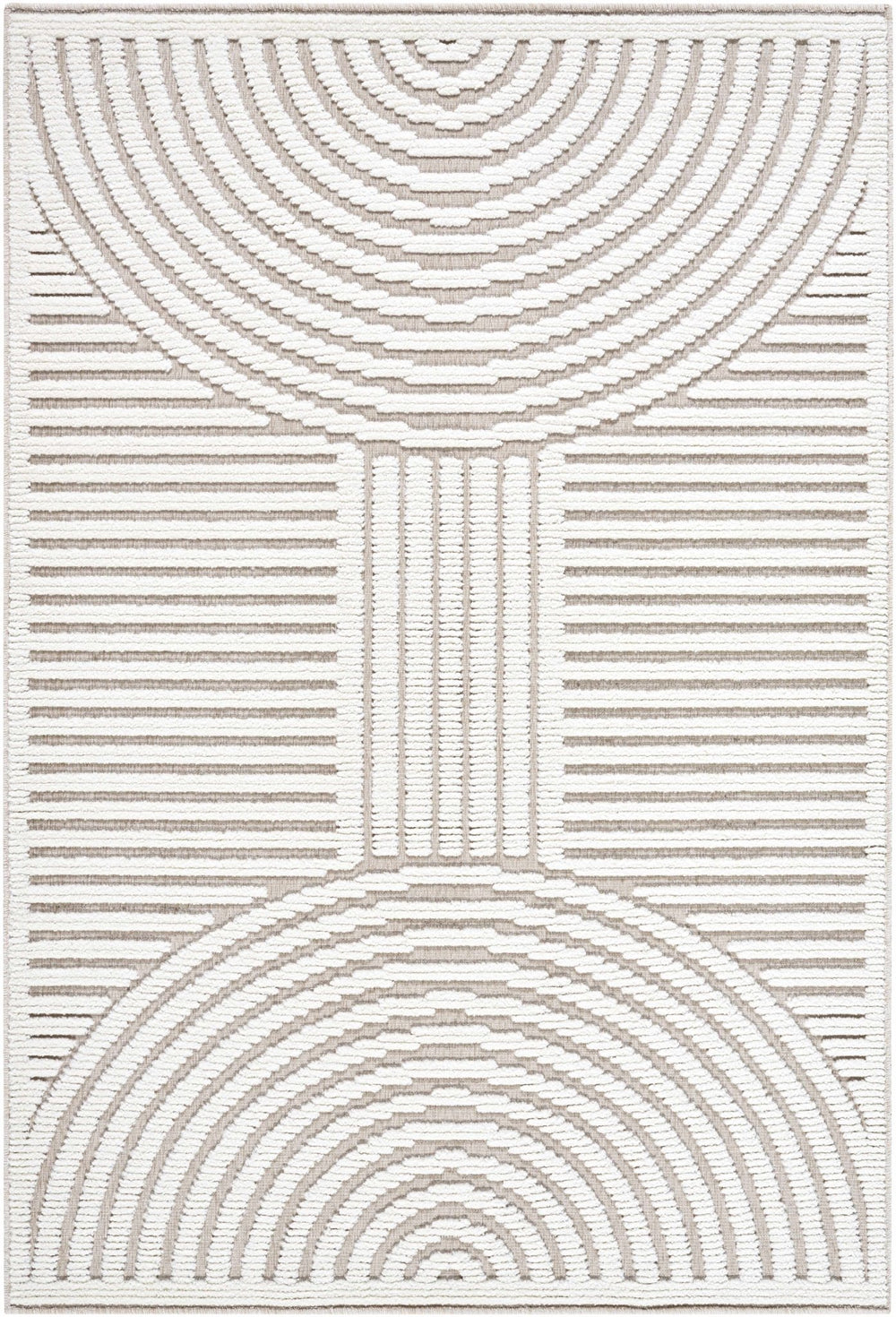 Gray And Off White Contemporary Style Washable Rug - The Rug Decor