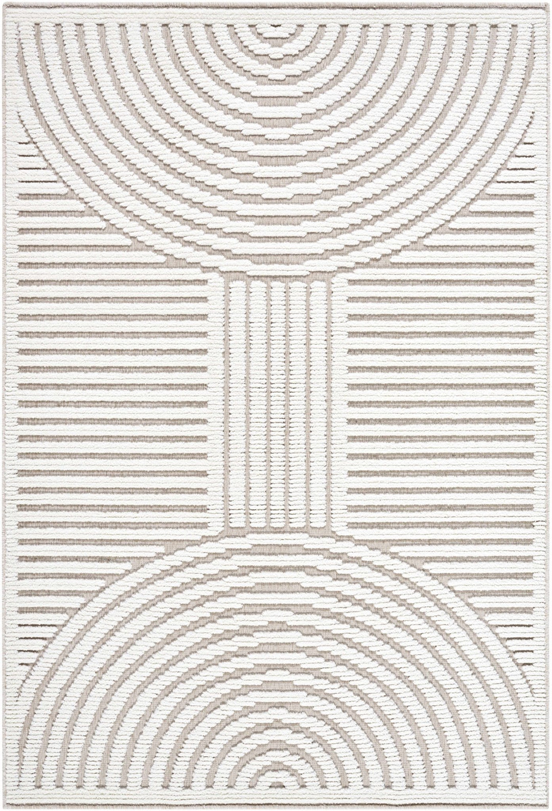 Gray And Off White Contemporary Style Washable Rug - The Rug Decor