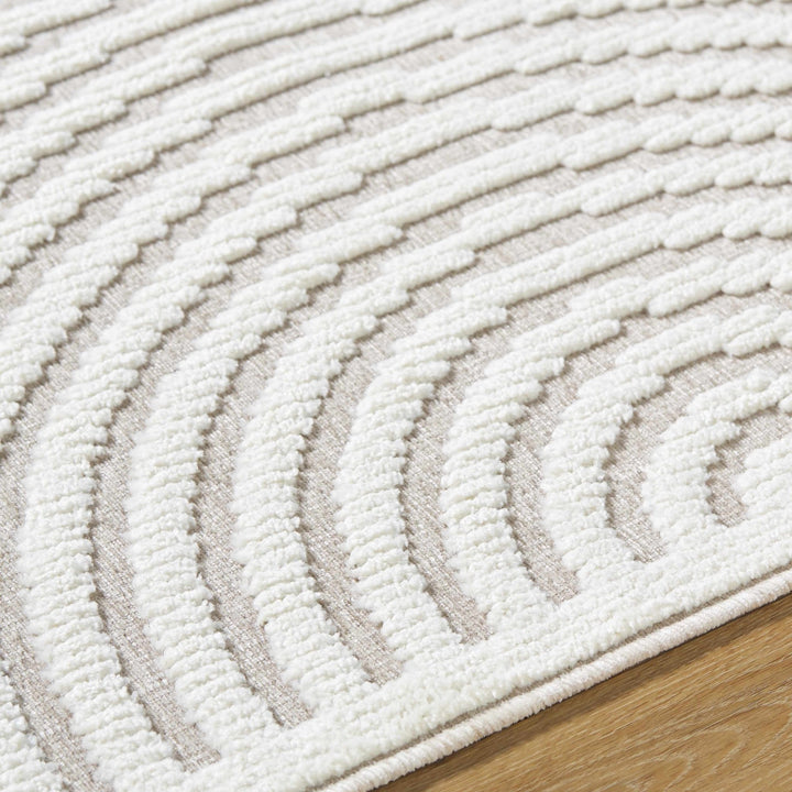 Gray And Off White Contemporary Style Washable Rug - The Rug Decor