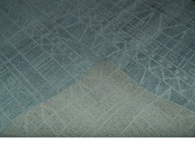 Gray and Silver 5x8 Stripes Design Hand Knotted wool and Art Silk Area Rug - The Rug Decor