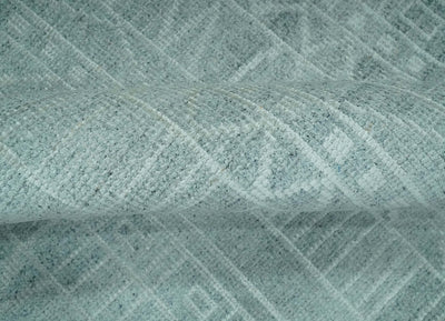 Gray and Silver 5x8 Stripes Design Hand Knotted wool and Art Silk Area Rug - The Rug Decor