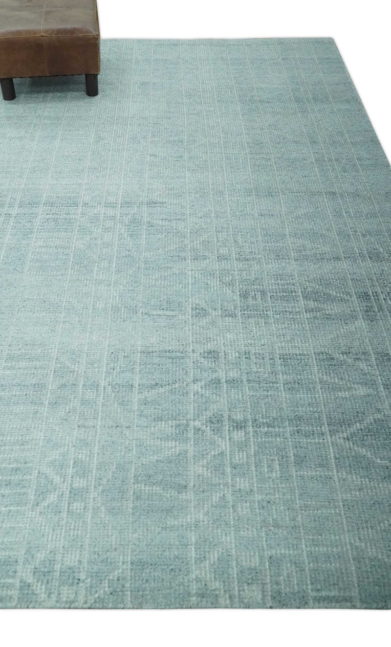 Gray and Silver 5x8 Stripes Design Hand Knotted wool and Art Silk Area Rug - The Rug Decor