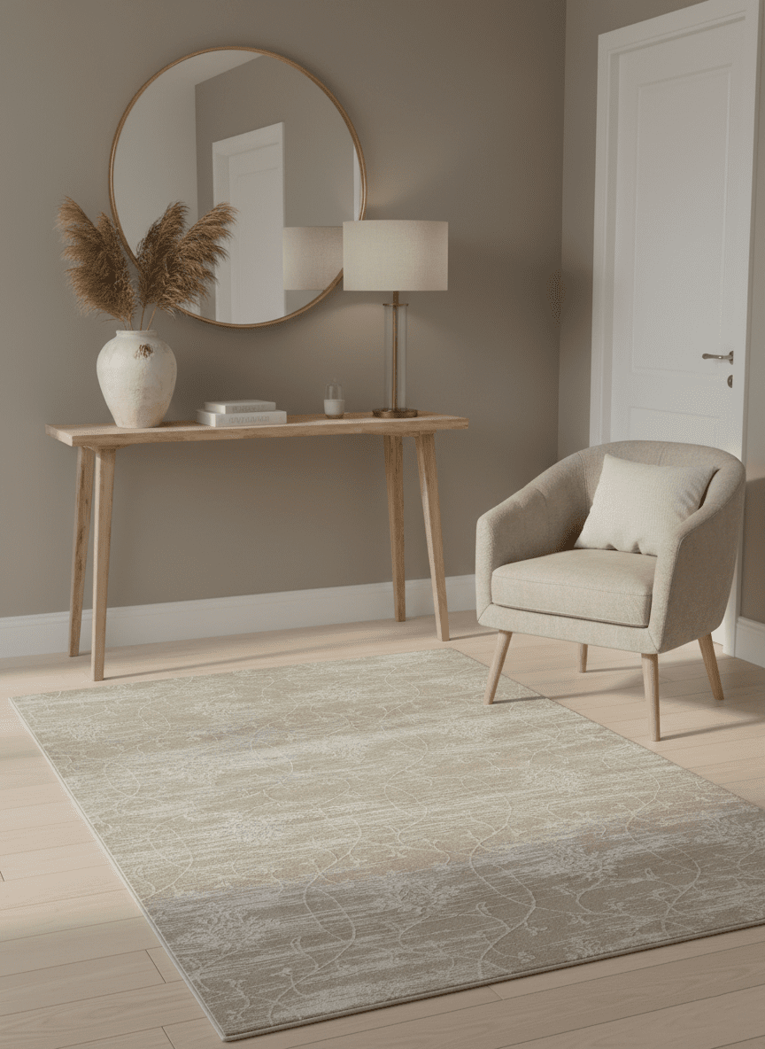 Gray and Silver Ikat Design 6x9 Hand knotted Wool and Viscose Area Rug - The Rug Decor