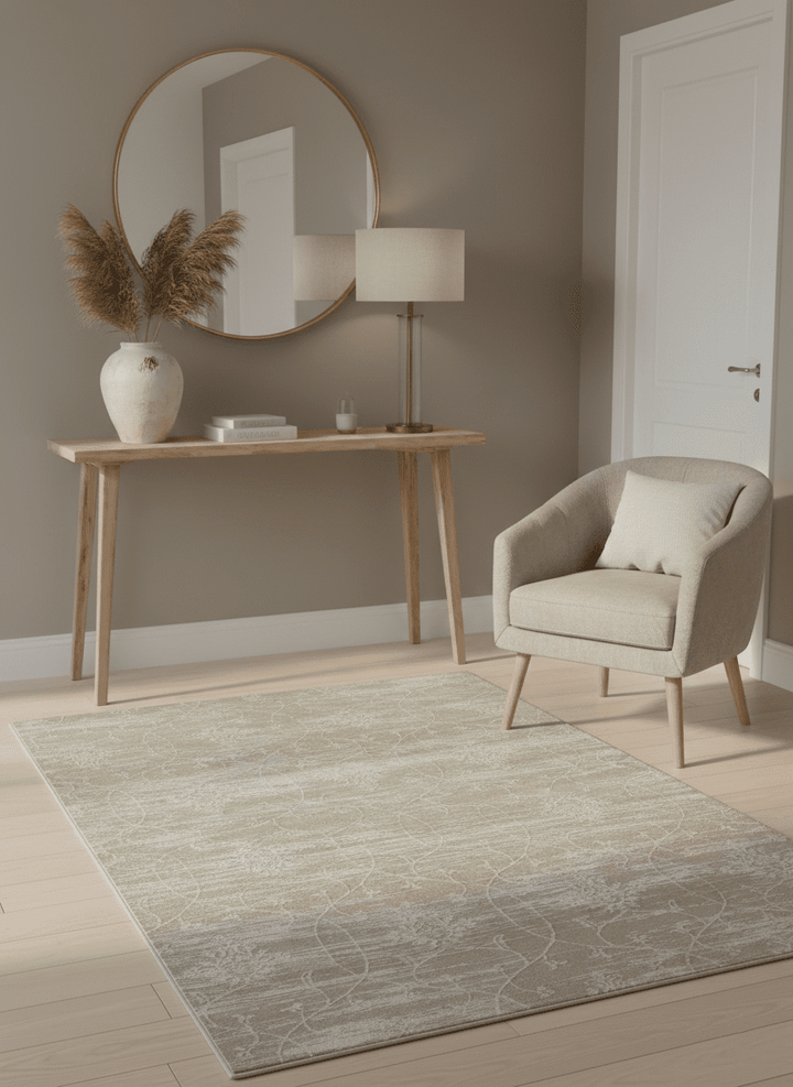 Gray and Silver Ikat Design 6x9 Hand knotted Wool and Viscose Area Rug - The Rug Decor