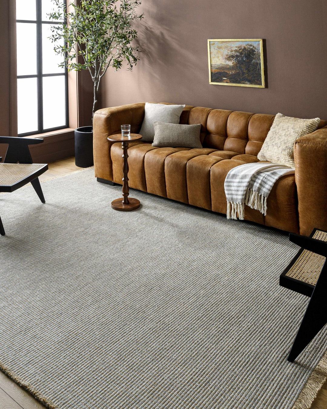 Gray and Tan Modern Geometrical Texture Multi Size Jute Area Rug - The Rug Decor