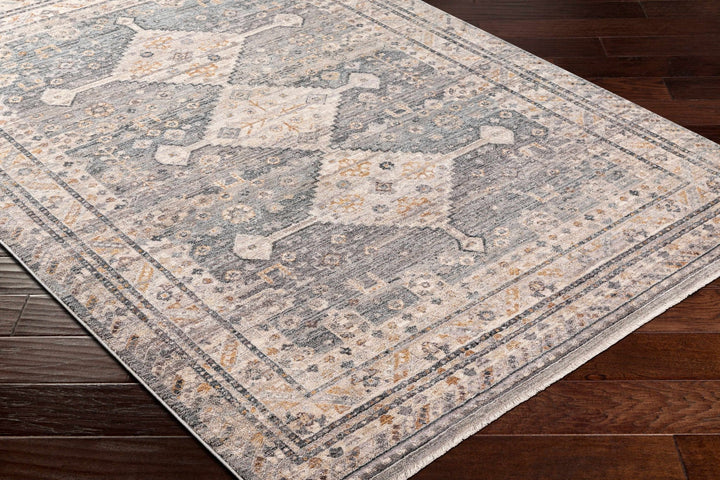 Gray Beige Southwestern Style Machien Woven Rug - The Rug Decor
