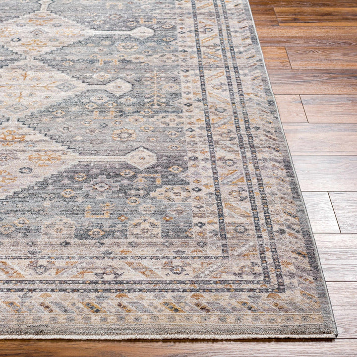 Gray Beige Southwestern Style Machien Woven Rug - The Rug Decor