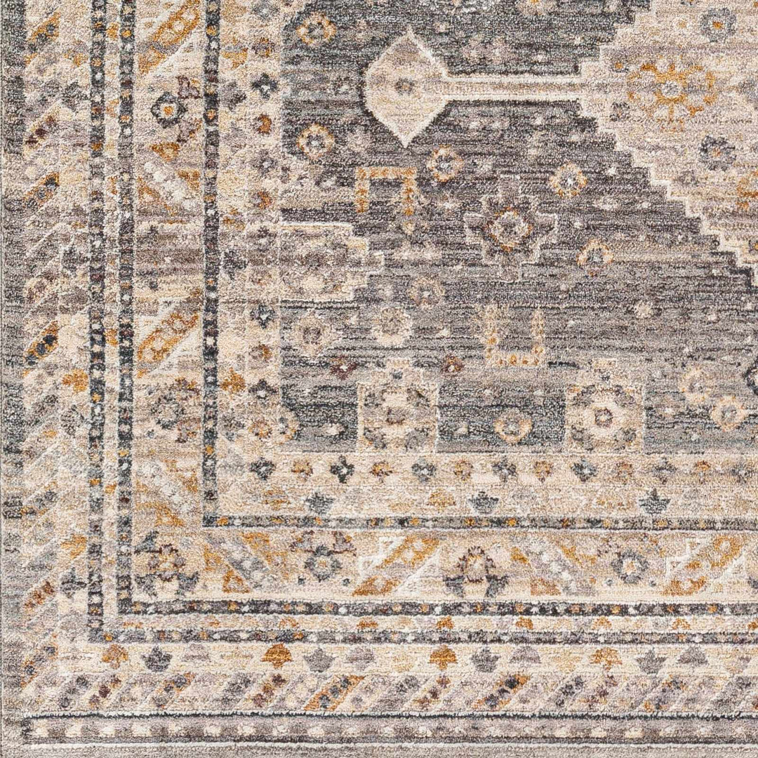 Gray Beige Southwestern Style Machien Woven Rug - The Rug Decor