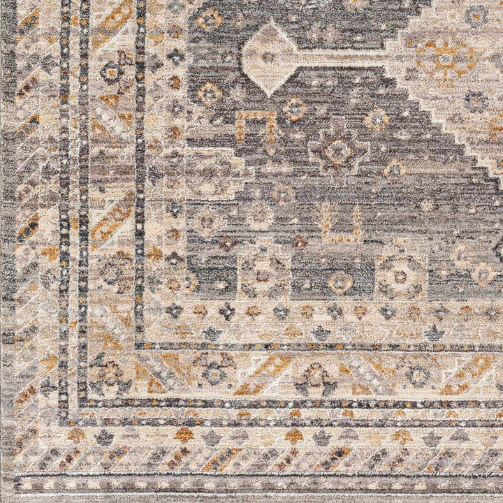 Gray Beige Southwestern Style Machien Woven Rug - The Rug Decor
