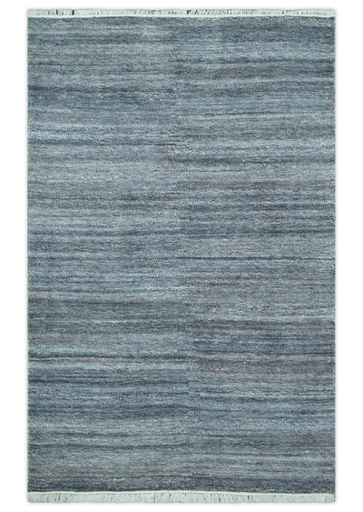 Gray, Charcoal and Silver Modern Abstract Dari 5x8 Pet yarn Area Rug - The Rug Decor