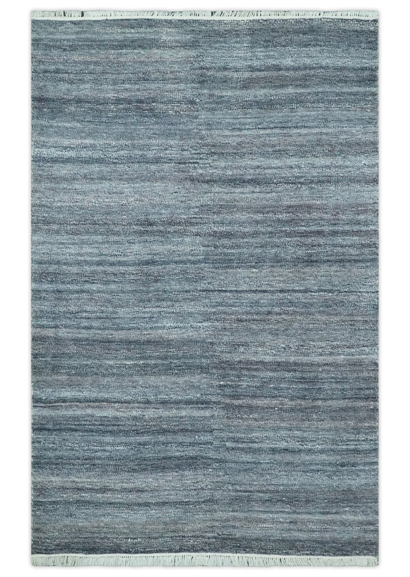 Gray, Charcoal and Silver Modern Abstract Dari 5x8 Pet yarn Area Rug - The Rug Decor