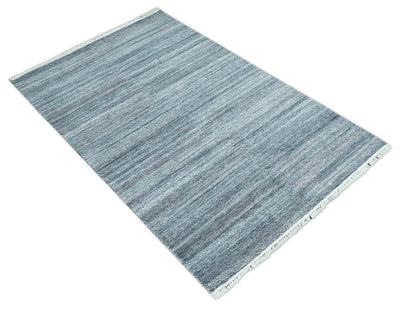 Gray, Charcoal and Silver Modern Abstract Dari 5x8 Pet yarn Area Rug - The Rug Decor