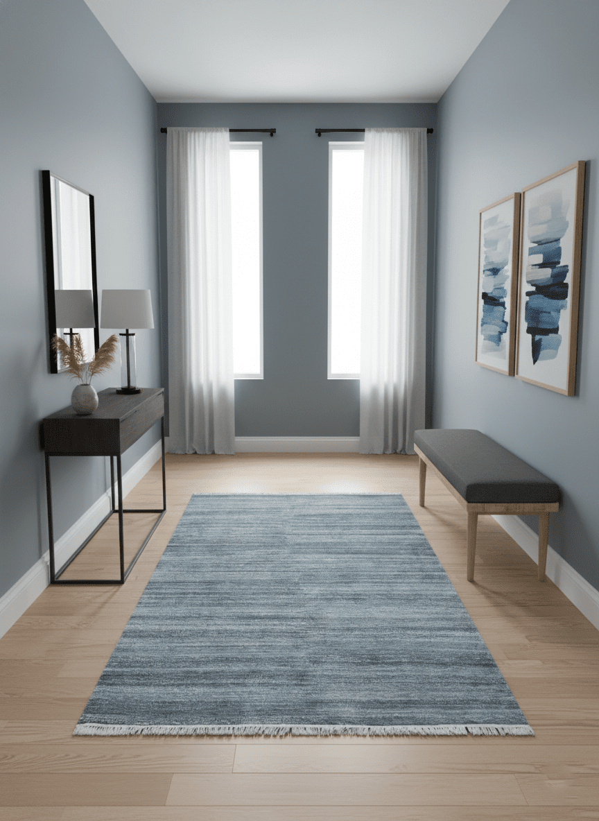 Gray, Charcoal and Silver Modern Abstract Dari 5x8 Pet yarn Area Rug - The Rug Decor