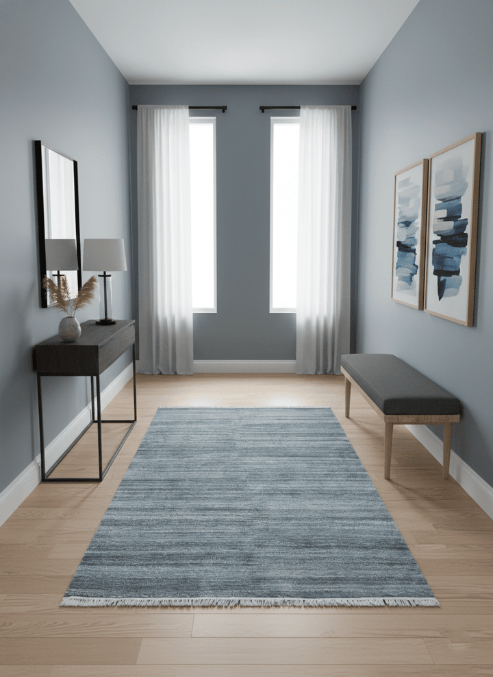 Gray, Charcoal and Silver Modern Abstract Dari 5x8 Pet yarn Area Rug - The Rug Decor