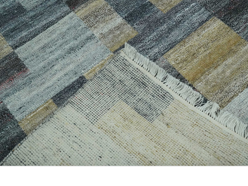 Gray, Charcoal, Ivory and Beige Modern Geometrical 5x8 Pet yarn Area Rug - The Rug Decor