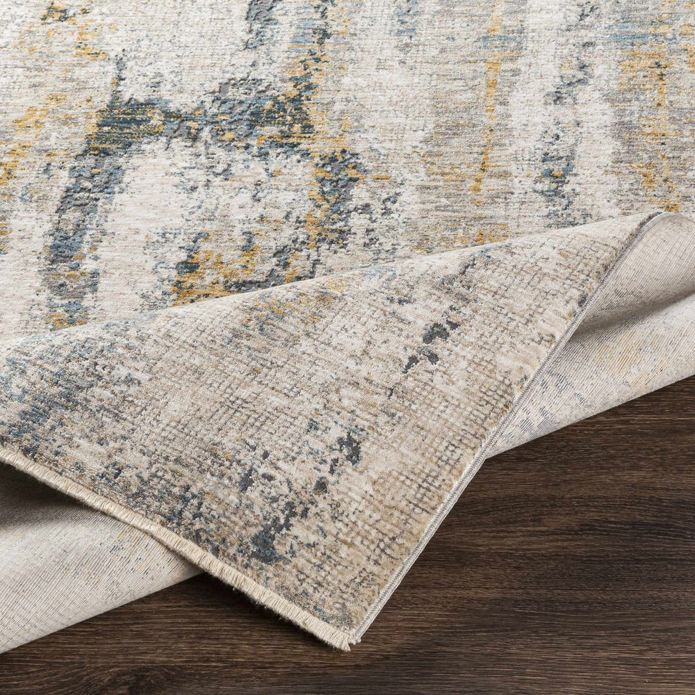 Gray Contemporary Abstract Machine Woven Rug - The Rug Decor