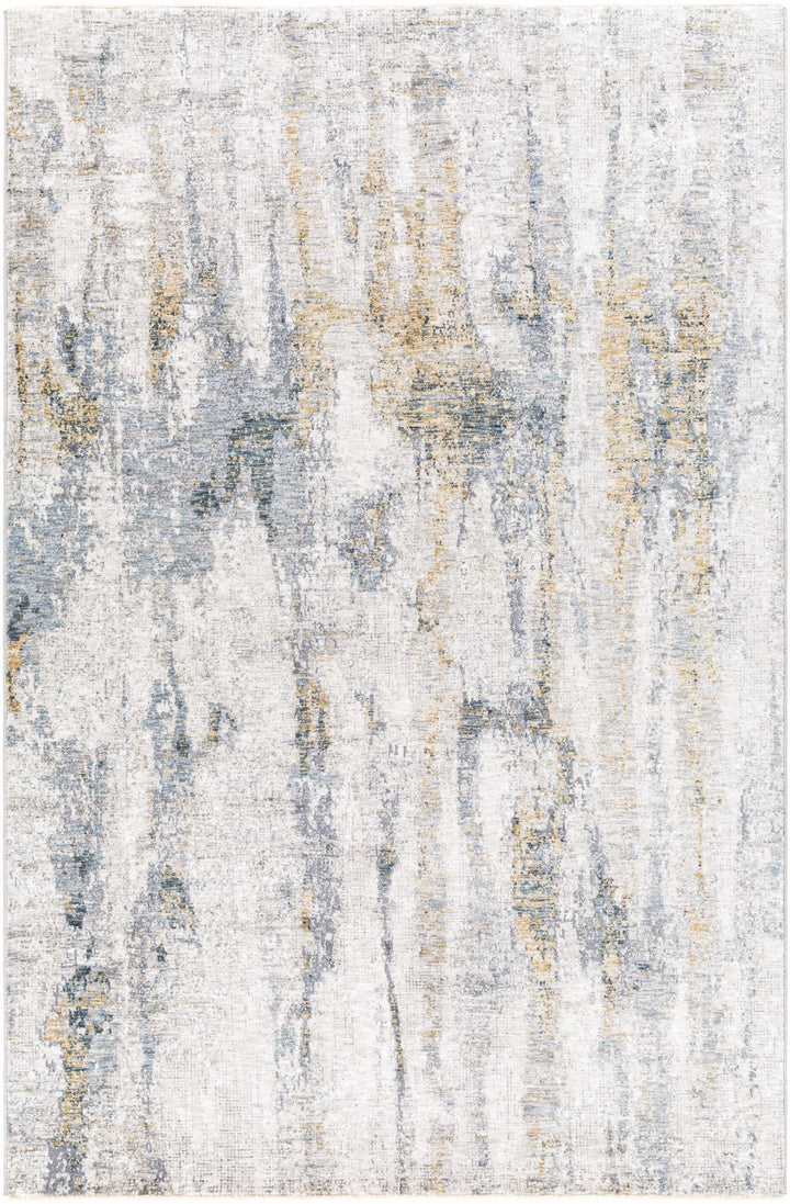 Gray Contemporary Abstract Machine Woven Rug - The Rug Decor